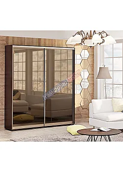 Шкаф купе 0.9 м Комфорт "Зеркало" двухдверный венге