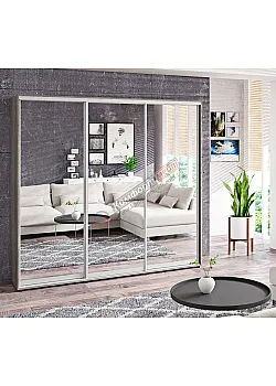 Шкаф купе 1.8 метра Комфорт "Зеркало" трехдверный дуб трюфель