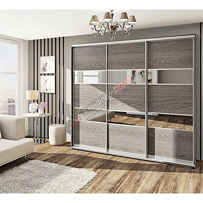 Шафа купе 2.1 м Комфорт "Модель 3" тридверна дуб трюфель-0