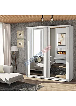 Шкаф купе 1,2 метра Комфорт "Модель 7" 2 дверный дуб беленый