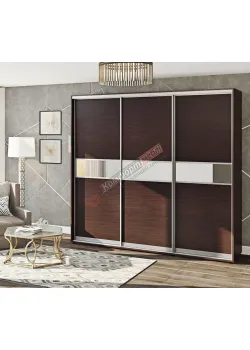 Шкаф-купе 2700 мм Комфорт "Модель 2" 3 х дверный цвет венге