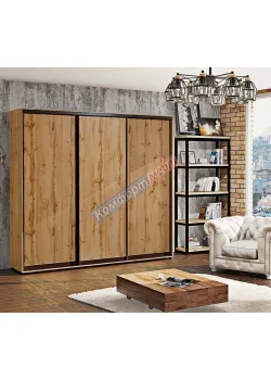 Шкаф купе 2,5 м Комфорт "ДСП" трехдверный дуб аппалачи