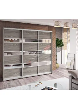 Шкаф-купе 2300 мм Комфорт "Модель 4" 3 дверный дуб трюфель