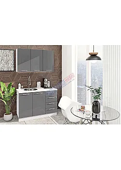 Готовая кухня Комфорт Крашеный высокий глянец 1.2 м Графит