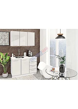 Готовая кухня Комфорт Крашеный высокий глянец 1,2 м Белый