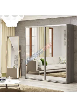 Шкаф-купе 1,4 метра Комфорт "Зеркало" двухдверный дуб трюфель