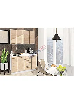 Готовая кухня Комфорт Эко 1,3 м прямая Дуб натуральный