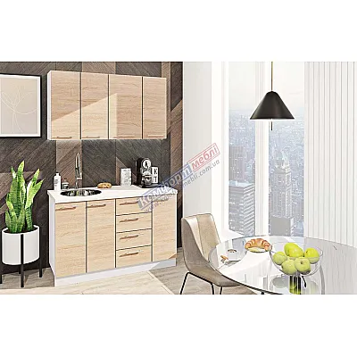 Готовая кухня Комфорт Эко 1,3 м прямая Дуб натуральный-0