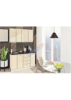 Готовая кухня Комфорт Хай-тек 1.3 метра Крем