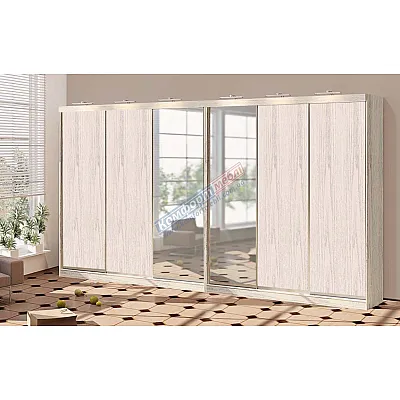 Шкаф-купе 5,2 метра "ДСП" шестидверный беленый дуб-0