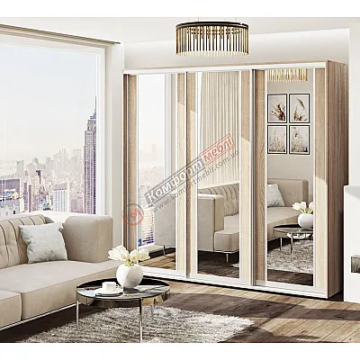 Шкаф-купе 2100 мм Комфорт "Модель 7" 3 дверный дуб натуральный-0