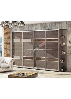 Шафа купе 340 см Комфорт "Модель 5" чотирьохдверна дуб трюфель