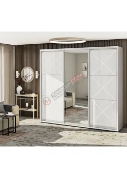 Шкаф-купе 2,4 м Комфорт "Прованс" глянец 3 х дверный светлый