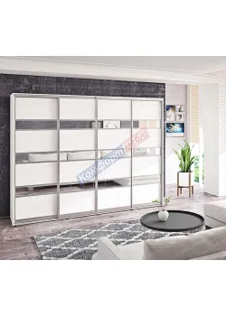 Шкаф купе 4 метра Комфорт "Модель 4" 4х дверный светлый