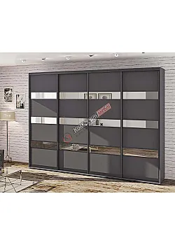 Шкаф купе 3.6 м Комфорт "Модель 4" четырехдверный антрацит