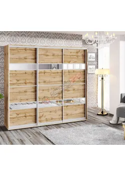 Шкаф-купе 250 см Комфорт "Модель 5" 3 дверный в цвете дуб золотой