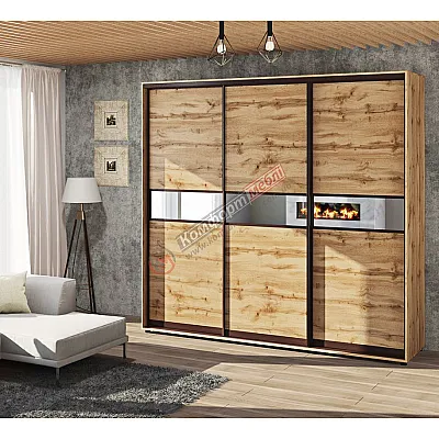 Шкаф-купе 1,8 м Комфорт "Модель 2" 3 дверный дуб золотой-0