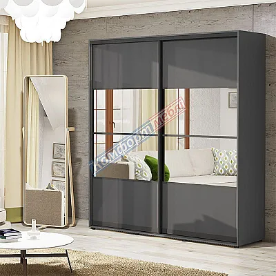 Шкаф купе 1.4 м Комфорт "Модель 8" 2 дверный графит-0
