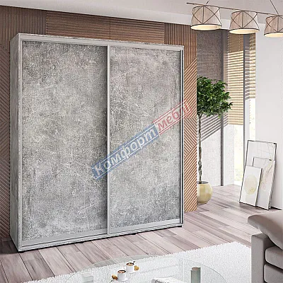 Шкаф-купе 1,7 м Комфорт "ДСП" 2х дверный Бетон светлый-0