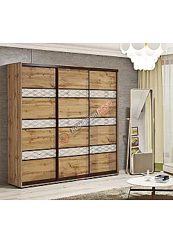 Шкаф купе 2.1 м Комфорт "Модель 4" трехдверный дуб золотой