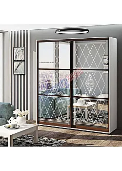 Шкаф купе 1.8 м Комфорт "Зеркало" двухдверный белый