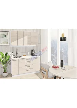 Готовая кухня Комфорт Эко 1,4 м прямая Дуб отбеленный