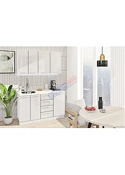 Готовая кухня Комфорт Крашеный высокий глянец 1400мм Белый