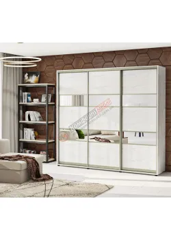 Шкаф купе 2.3 метра Комфорт "Модель 3" трехдверный дуб беленый