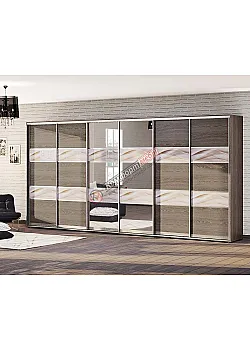 Шкаф-купе 5,0 метра Комфорт "Модель 3" шестидверный дуб трюфель