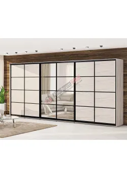 Шкаф-купе 4,6 м Комфорт "Из 4-х частей" 6 дверный дуб беленый