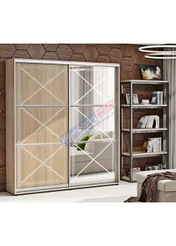 Шкаф купе 1.4 м Комфорт "Прованс" глянец 2 дверный дуб натуральный