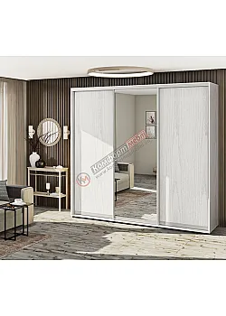 Шкаф купе 2.6 метра Комфорт "ДСП" трехдверный дуб беленый