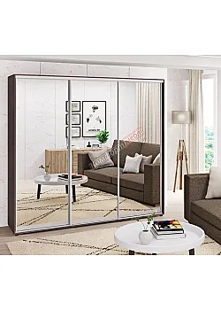 Шкаф-купе 2400 мм Комфорт "Зеркало" 3 дверный венге