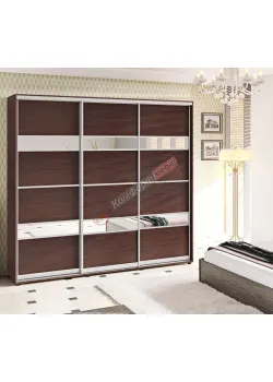 Шкаф купе 2.1 метра Комфорт "Модель 5" трехдверный цвет венге