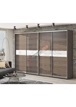 Шкаф купе 4 метра Комфорт "Модель 2" 4х дверный дуб трюфель