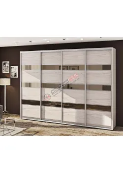 Шкаф-купе 3,0 метра Комфорт "Модель 4" 4 дверный дуб беленый