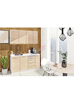 Готовая кухня Комфорт Эко 1,5 м прямая Дуб сонома