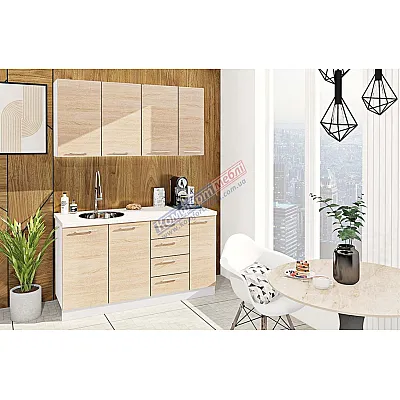 Готова кухня Комфорт Еко 1,5 м пряма Дуб сонома-0