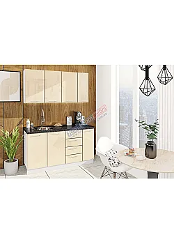 Готовая кухня Комфорт Хай-тек 1,5 м Крем