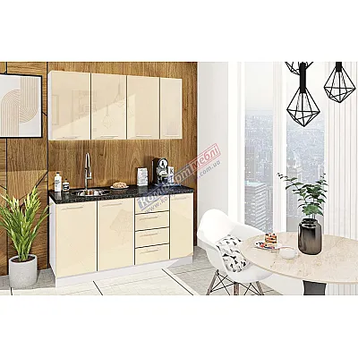 Готова кухня Комфорт Хай-тек 1,5 м Крем-0