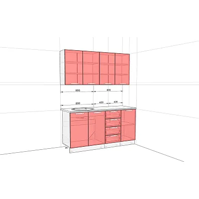 Готова кухня Комфорт Еко 1.6 метра пряма Темно-сірий, Дуб сонома-1