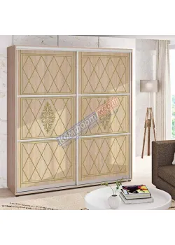 Шкаф-купе 900 мм Комфорт "Венеция" глянец двухдверный дуб натуральный