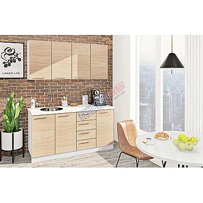 Готовая кухня Комфорт Эко 1.6 м прямая Дуб сонома-0