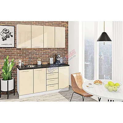 Готовая кухня Комфорт Хай-тек 1,6 метра Крем-0