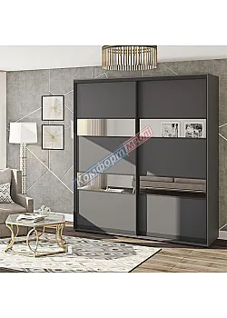 Шкаф купе 1.5 м Комфорт "Модель 3" 2 дверный цвета антрацит