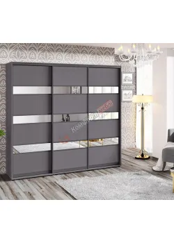 Шафа купе 2.7 метра Комфорт "Модель 4" тридверна графіт