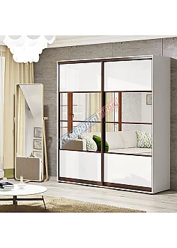 Шкаф-купе 1,4 метра Комфорт "Модель 8" 2х дверный белого цвета