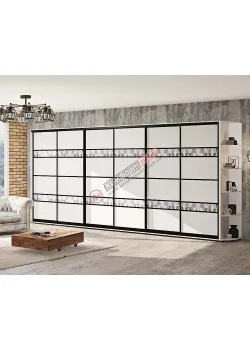 Шкаф-купе 4,6 м Комфорт "Модель 5" 6 дверный светлый