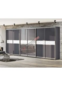 Шкаф купе 420 см Комфорт "Модель 2" шестидверный темно-серый