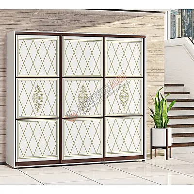 Шкаф купе 2.2 м Комфорт "Венеция" глянец трехдверный белого цвета-0